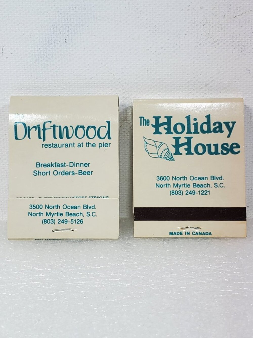 VINTAGE CHERRY GROVE FISHING PIER-HOLIDAY HOUSE-DRIFTWOOD RESTAURANTS MATCHES